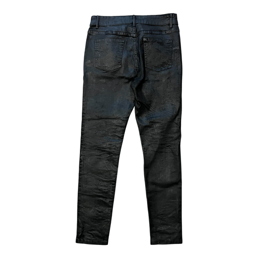 SEIJIN WAXED SKINNY JEANS BLACK