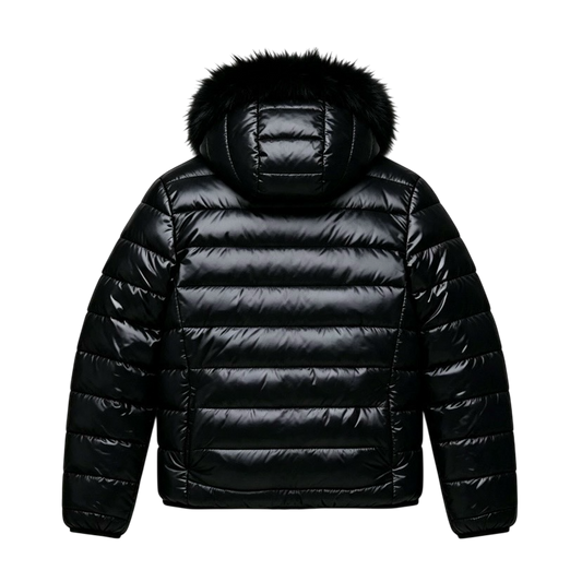 LOS VERC FAUX FUR PUFFER JACKET BLACK