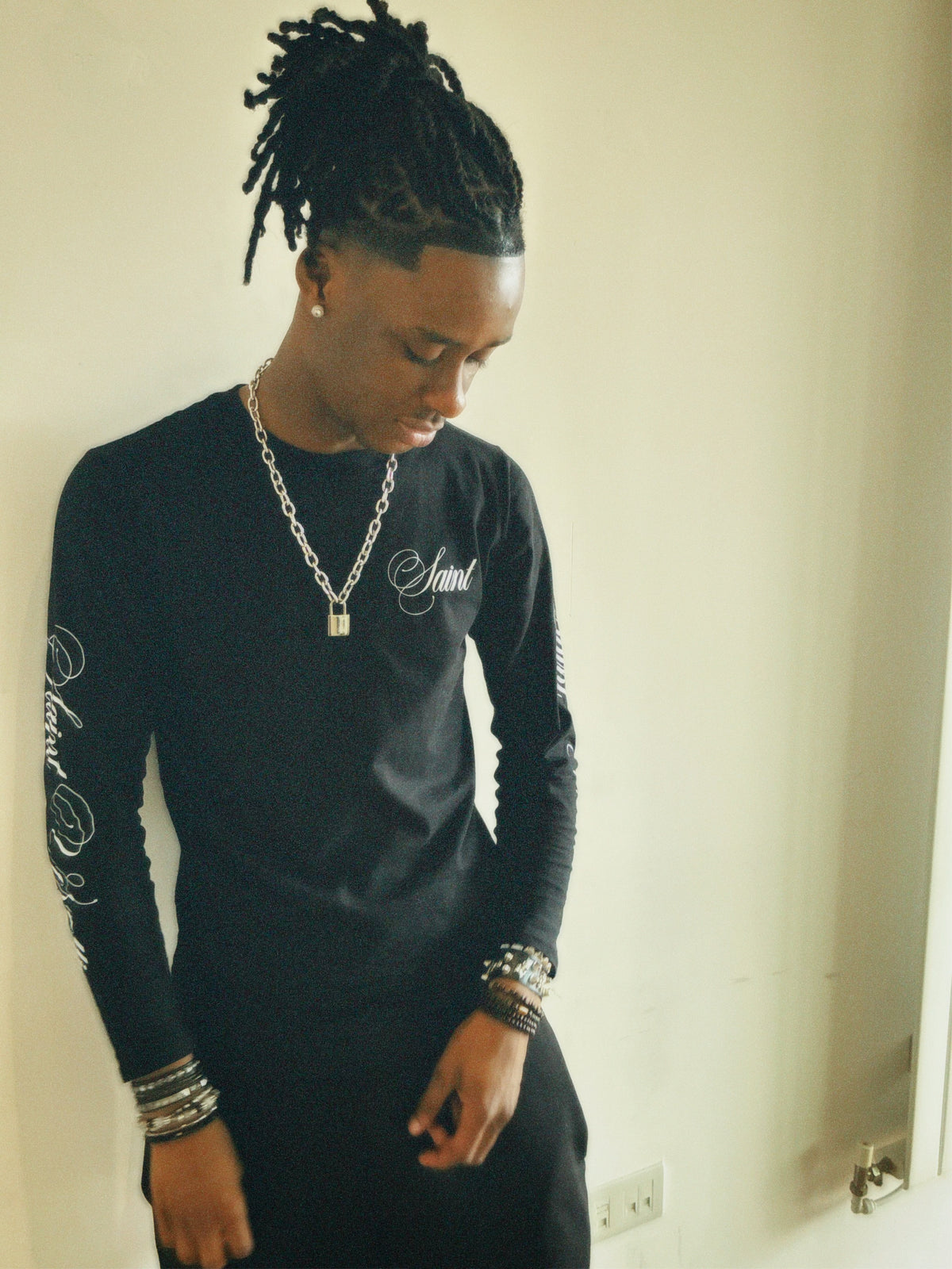 LOS VERC CURSIVE LONG SLEEVE BLACK