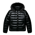 LOS VERC FAUX FUR PUFFER JACKET FROST BLACK