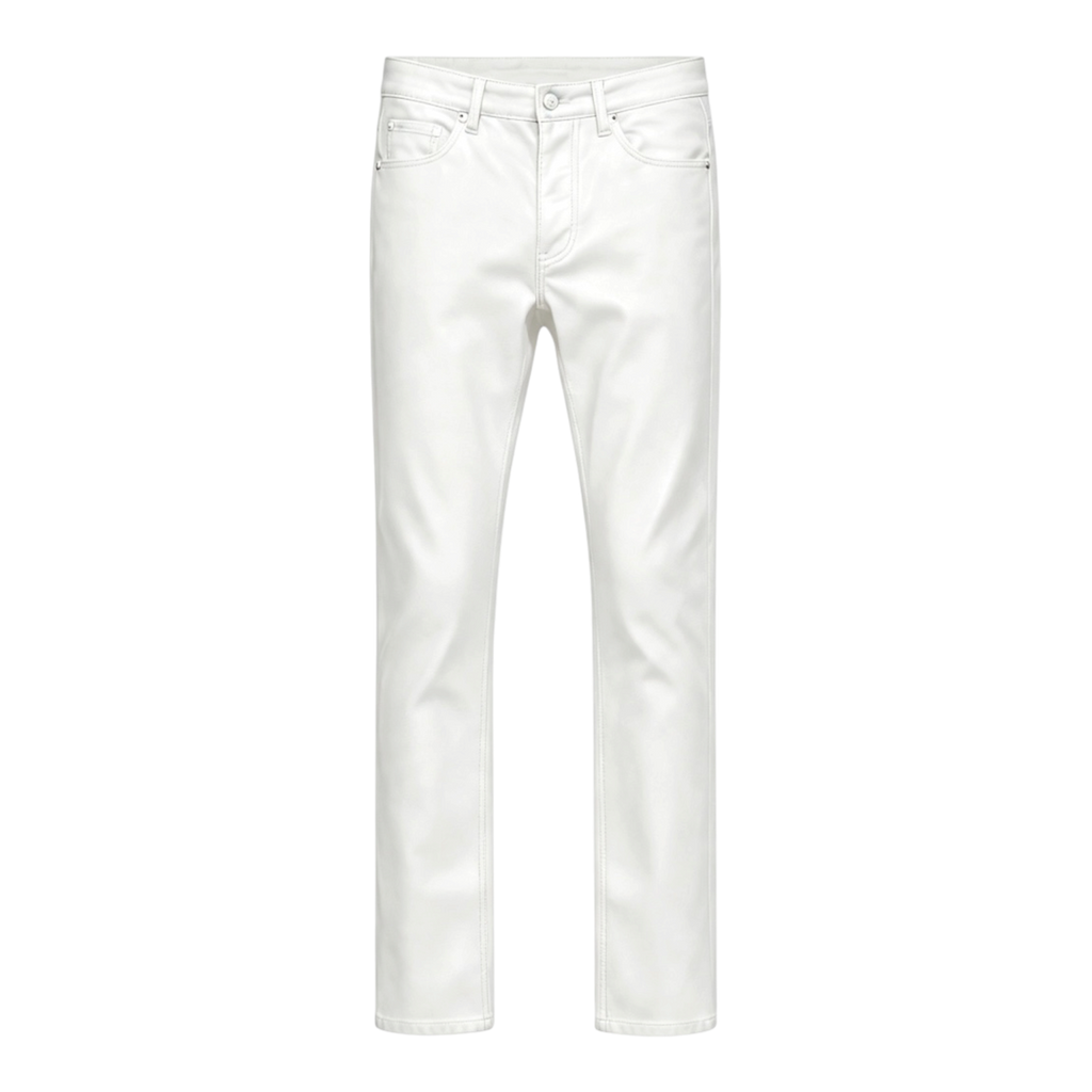 SEIJIN WAXED DENIM SKINNY JEANS WHITE