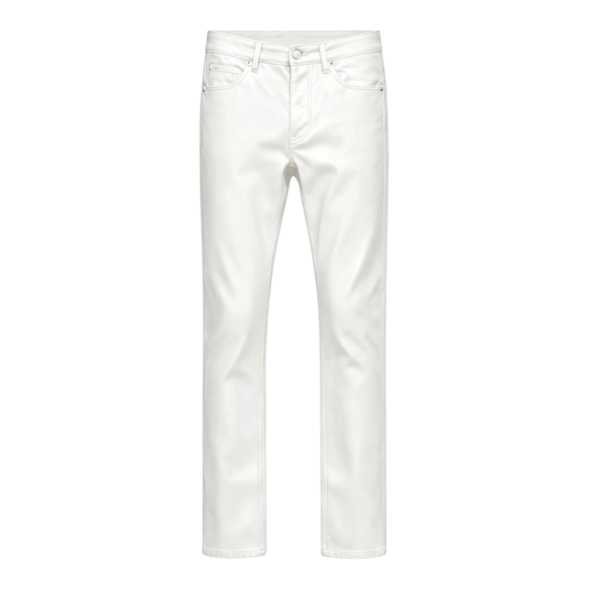 SEIJIN WAXED DENIM SKINNY JEANS WHITE