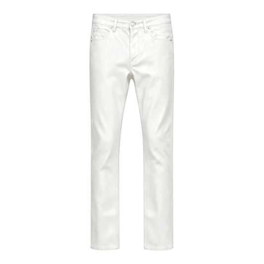 SEIJIN WAXED DENIM SKINNY JEANS WHITE
