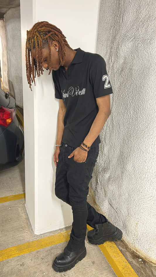 SAINT VERCETTI ‘2 POLO SHIRT BLACK