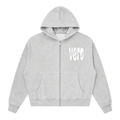 VERC SPLOSH PUFF SIGNATURE ZIP HOODIE GREY