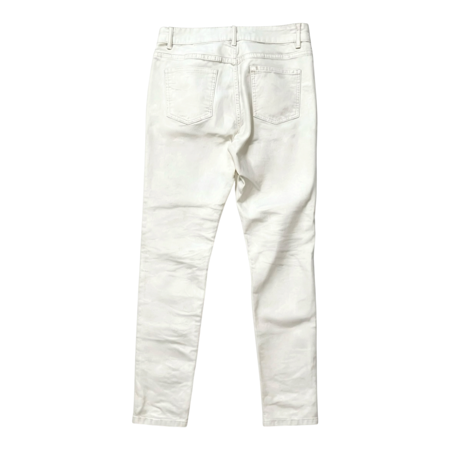 SEIJIN WAXED DENIM SKINNY JEANS WHITE