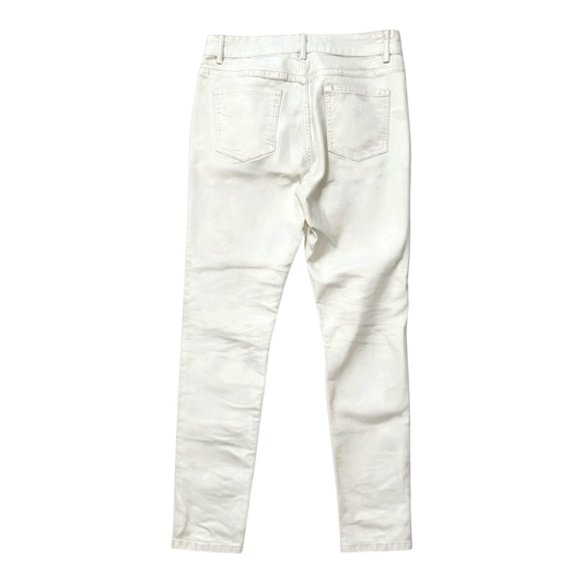 SEIJIN WAXED DENIM SKINNY JEANS WHITE