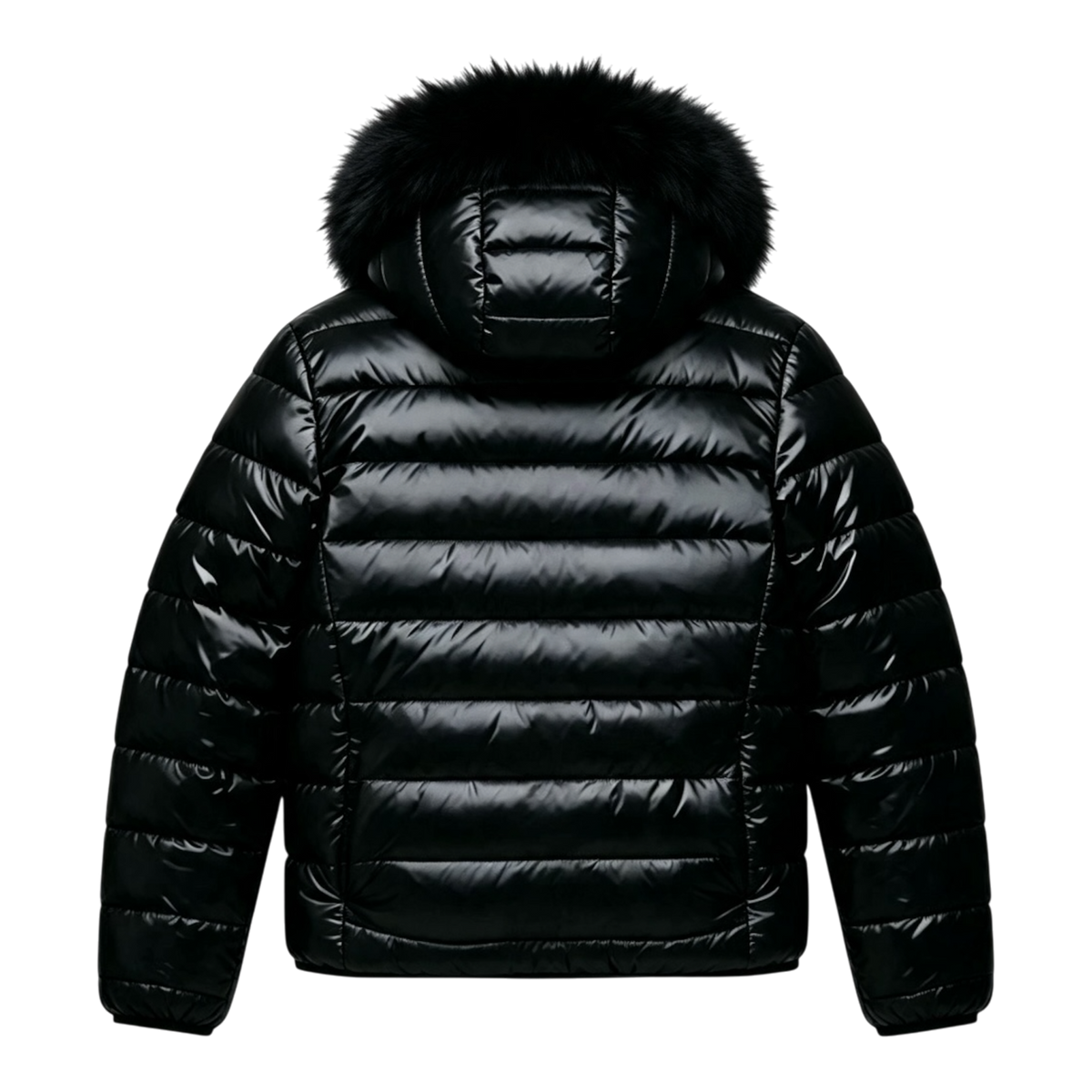 LOS VERC FAUX FUR PUFFER JACKET BLACK