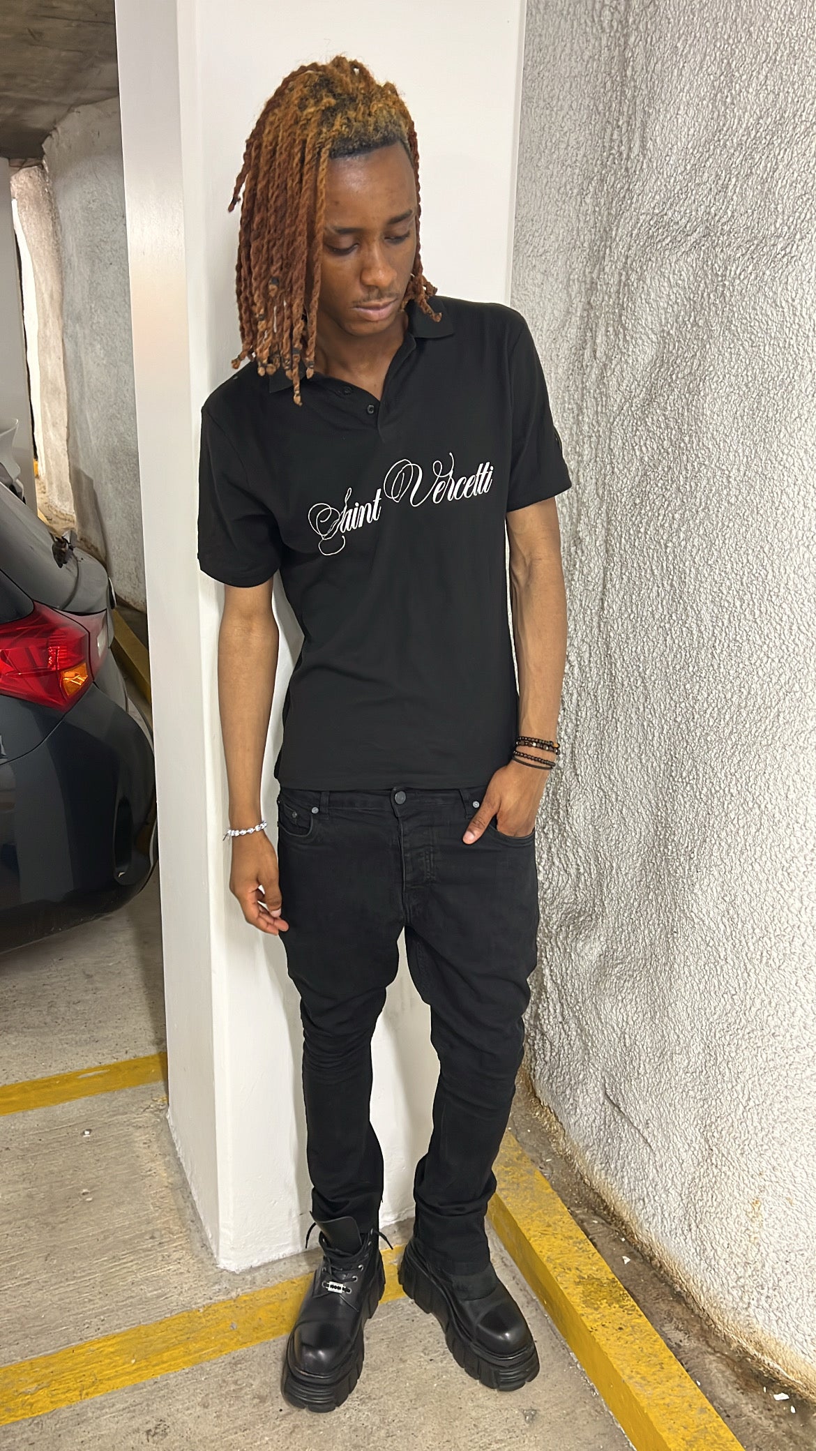 SAINT VERCETTI ‘2 POLO SHIRT BLACK