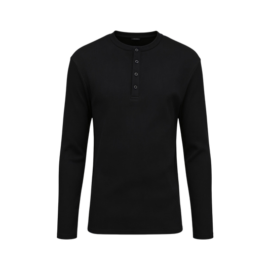 SEIJIN LONG SLEEVE HENLEY T-SHIRT