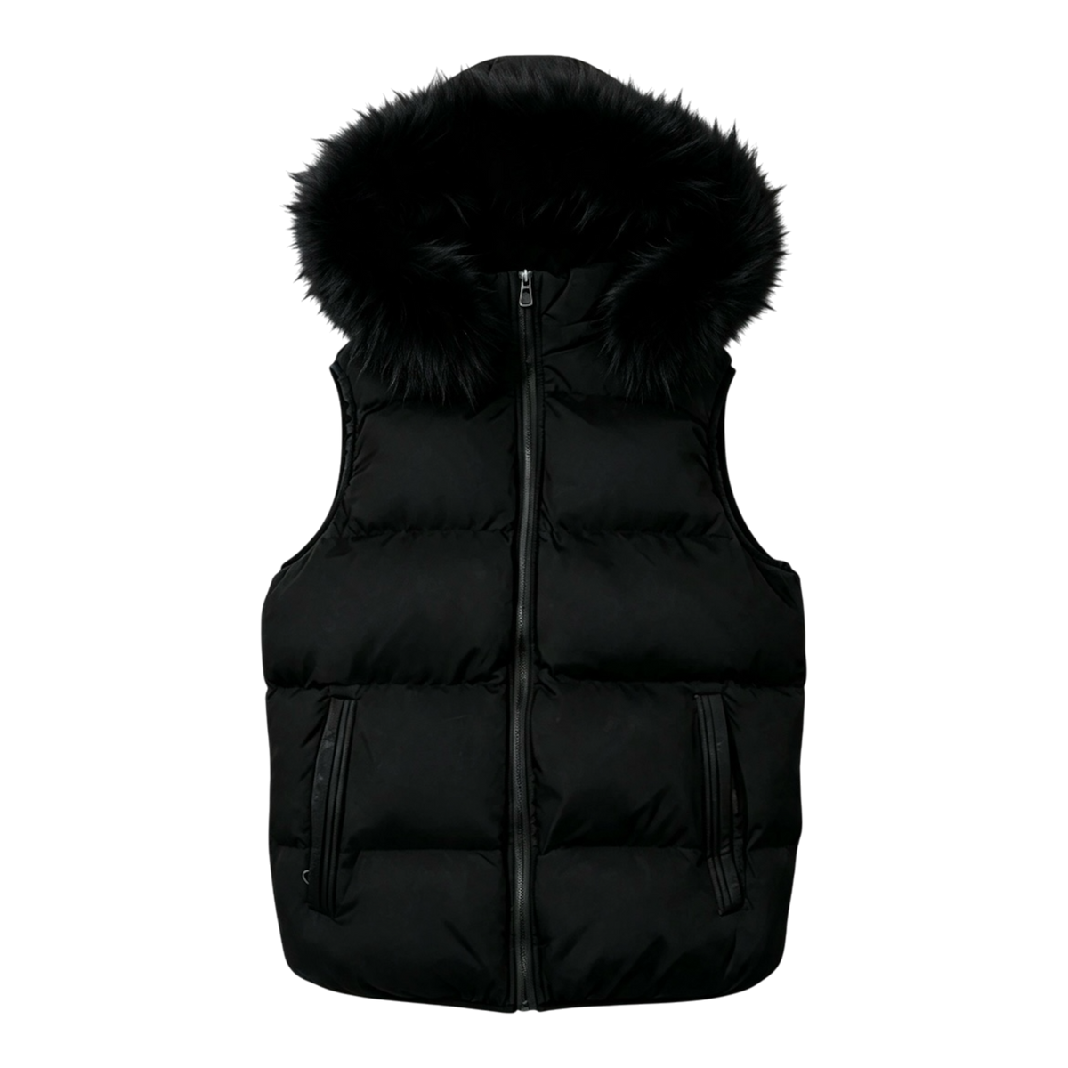 LOS VERC CINDER FAUX FUR GILET BLACK