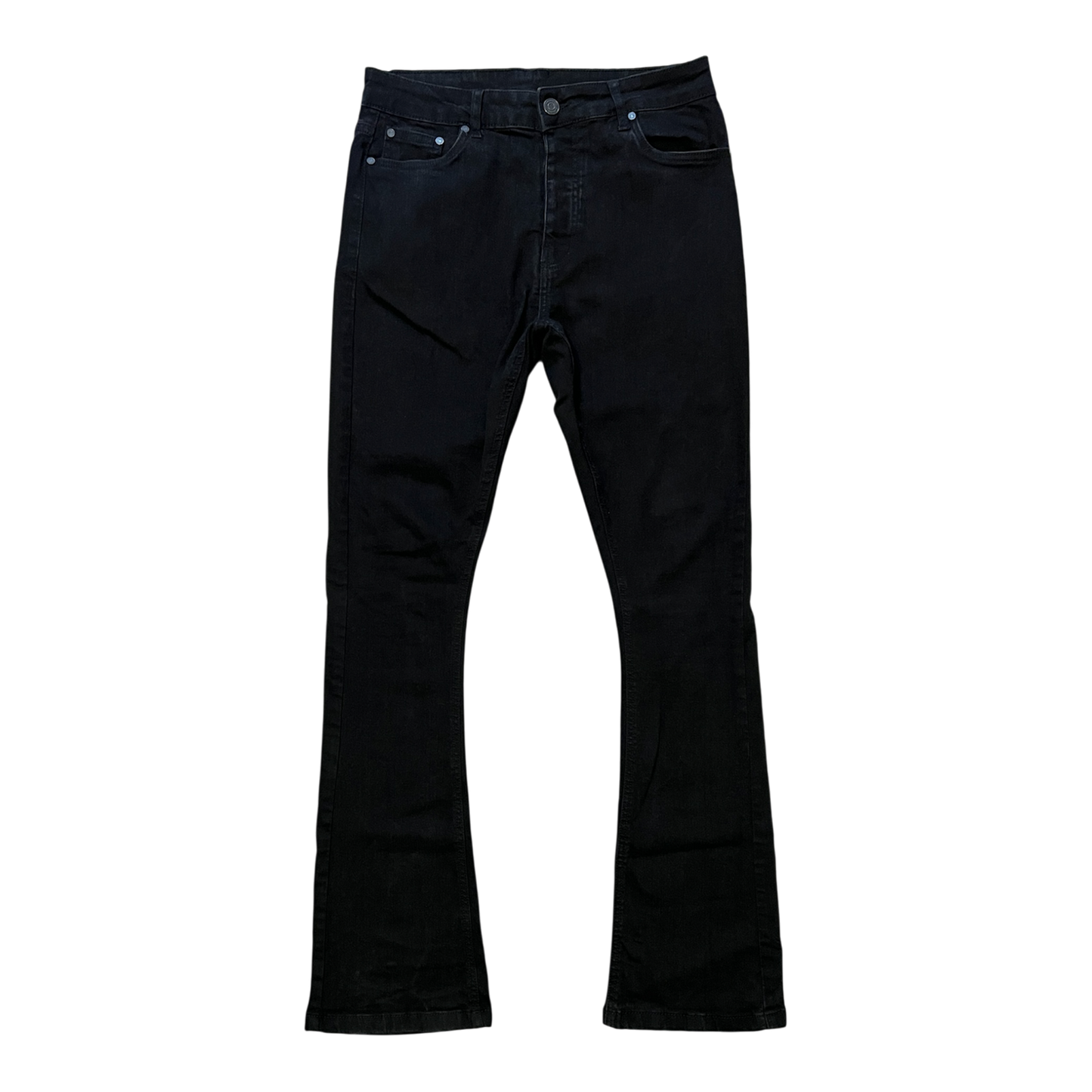 SEIJIN WAXED FLARED SKINNY JEANS BLACK