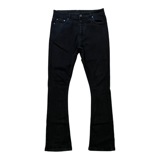 SEIJIN WAXED FLARED SKINNY JEANS BLACK