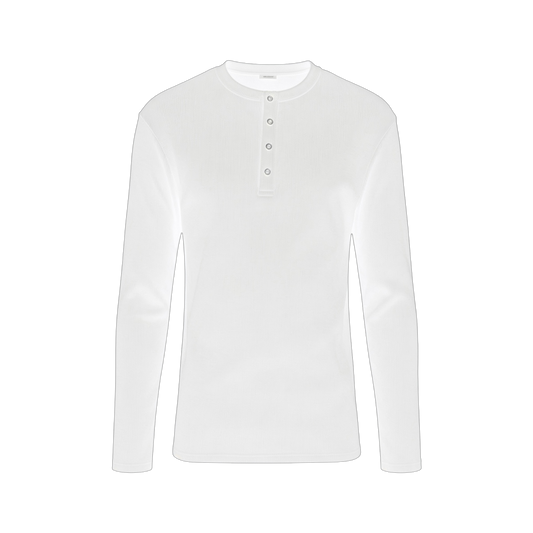 SEIJIN LONG SLEEVE HENLEY WHITE