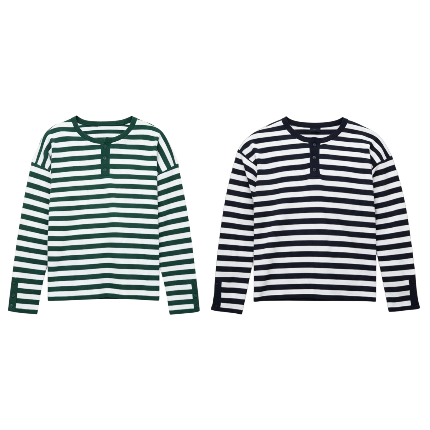 SEIJIN STRIPED LONG SLEEVE HENLEY