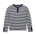 SEIJIN STRIPED LONG SLEEVE HENLEY NAVY
