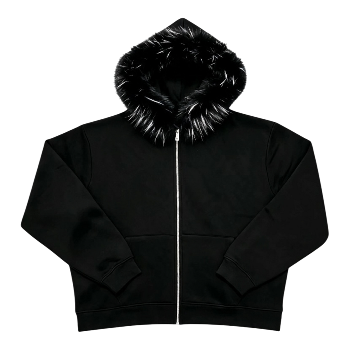 LOS VERC FAUX FUR ZIP FROST BLACK