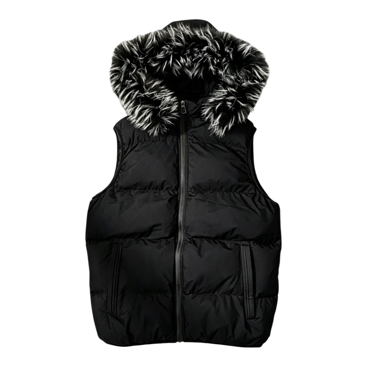 LOS VERC CINDER FAUX FUR GILET BLACK