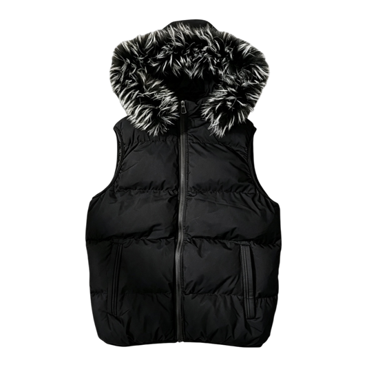 LOS VERC CINDER FAUX FUR GILET BLACK