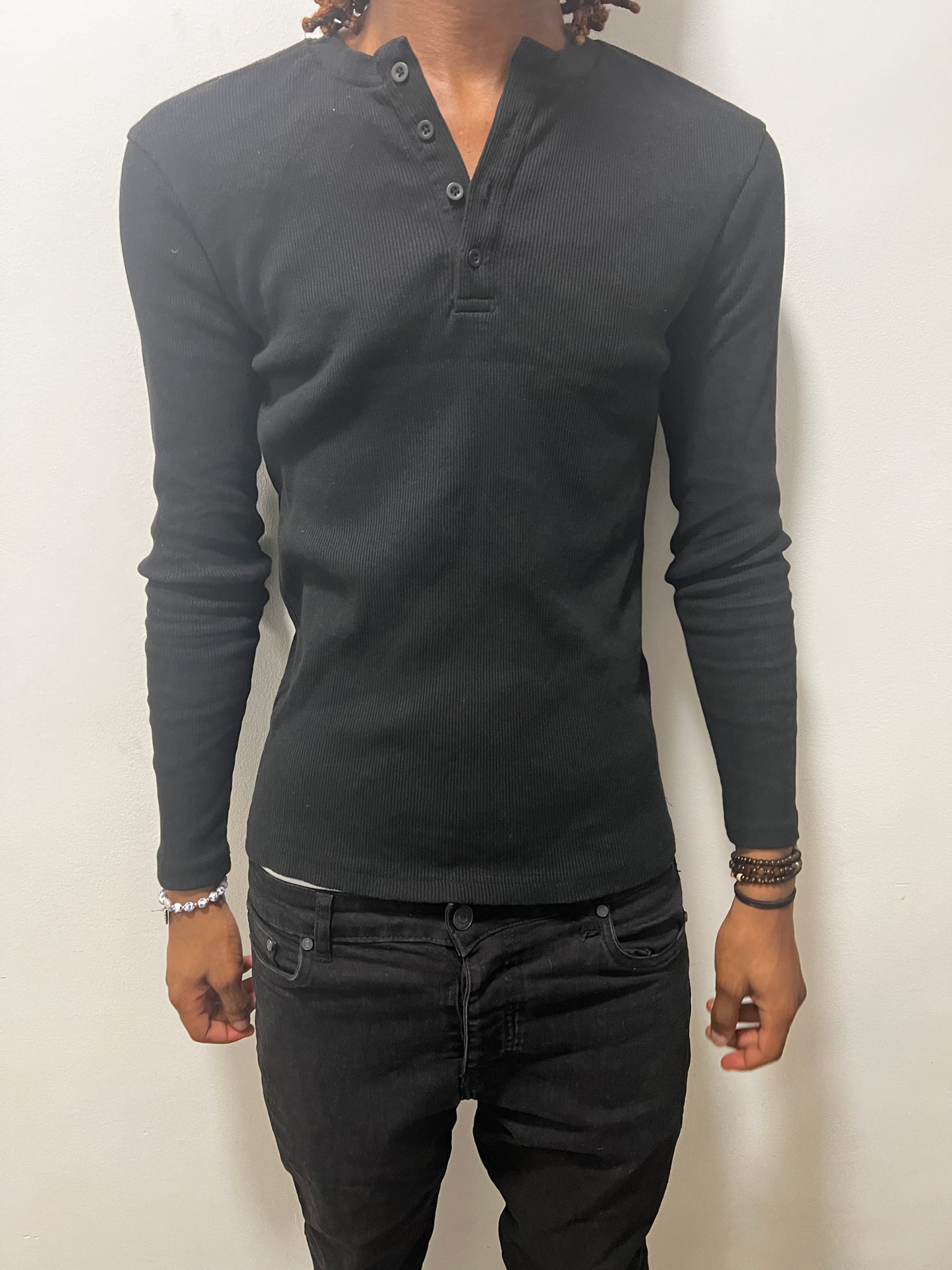 SEIJIN LONG SLEEVE HENLEY T-SHIRT