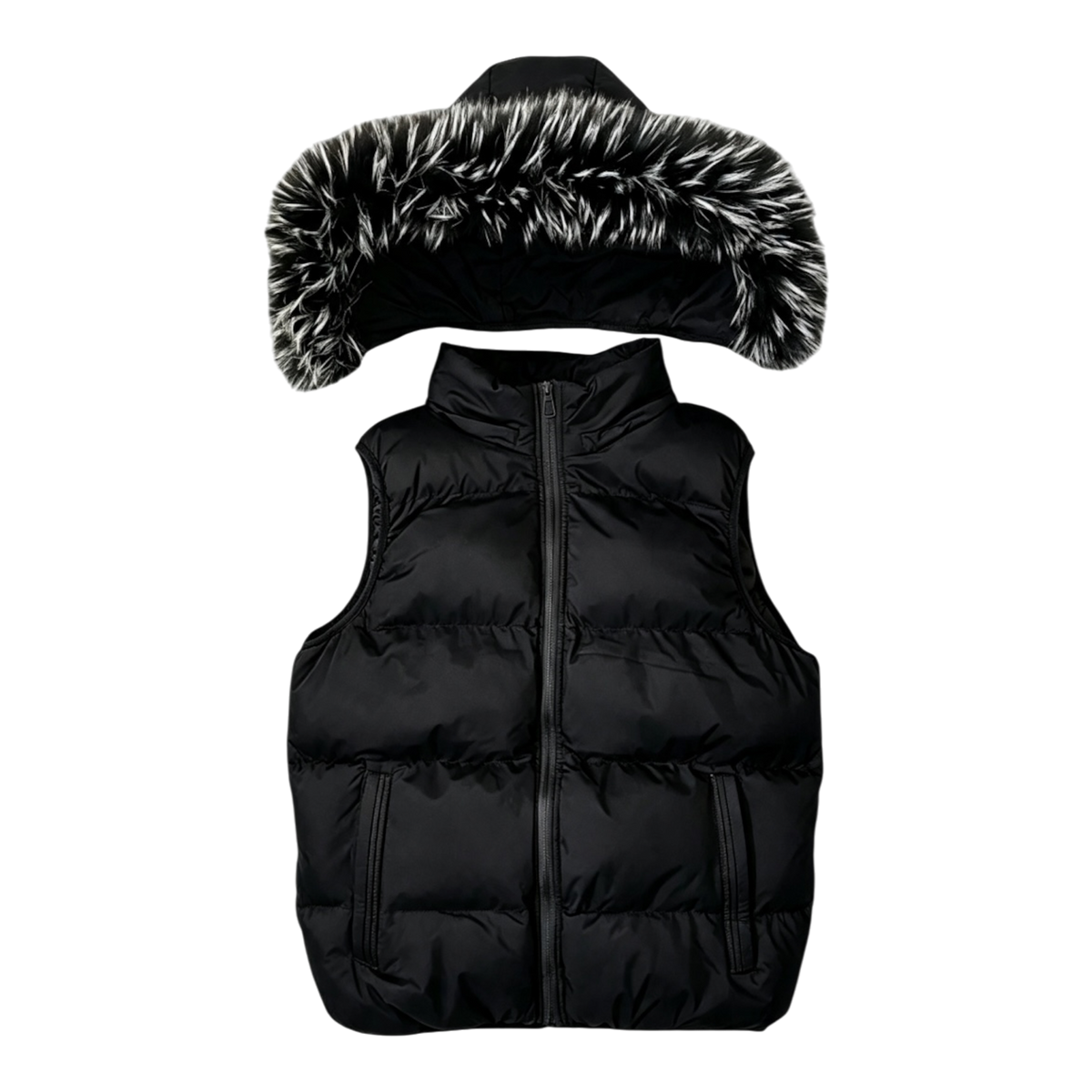 LOS VERC CINDER FAUX FUR GILET BLACK