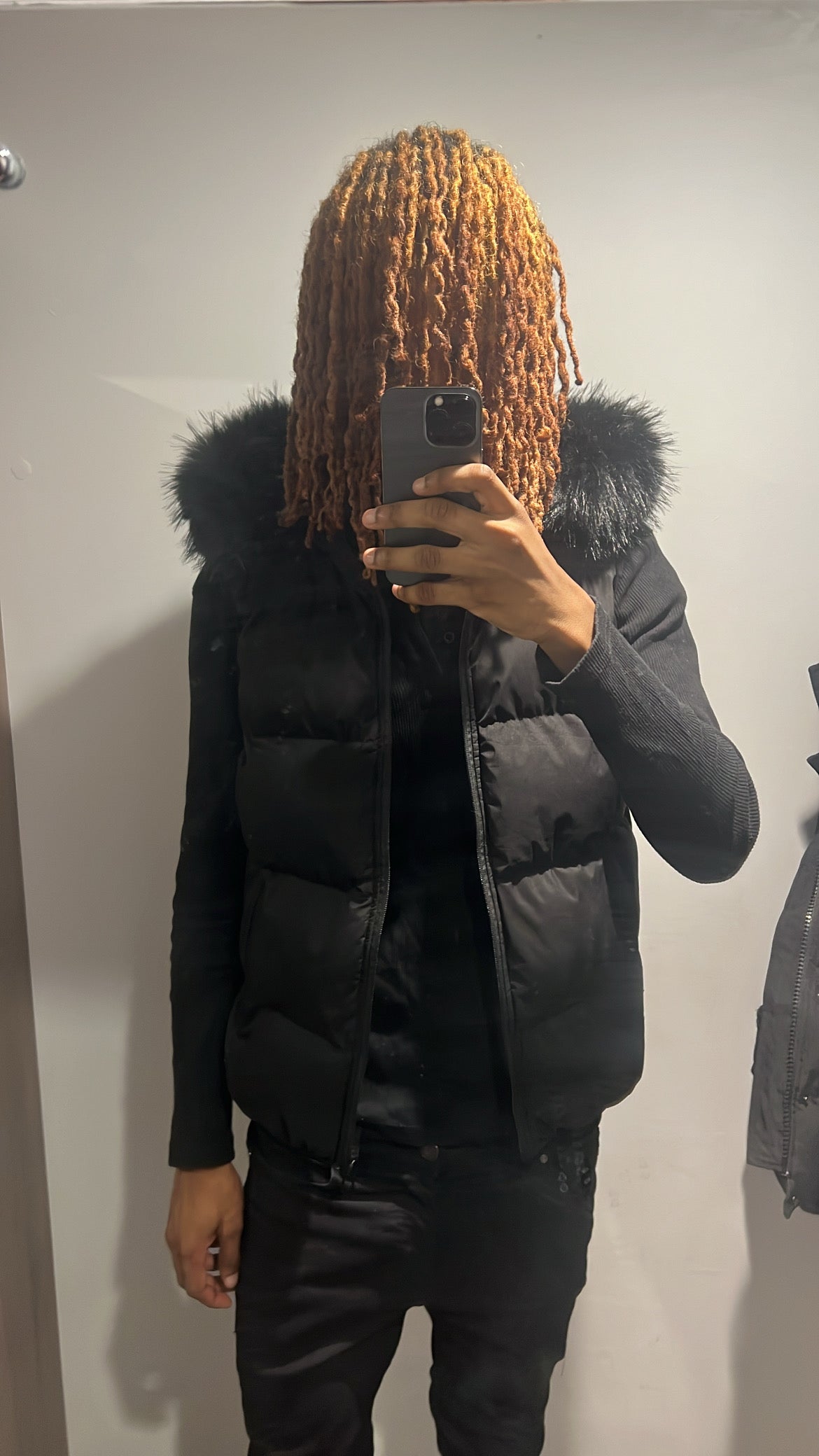 LOS VERC CINDER FAUX FUR GILET BLACK