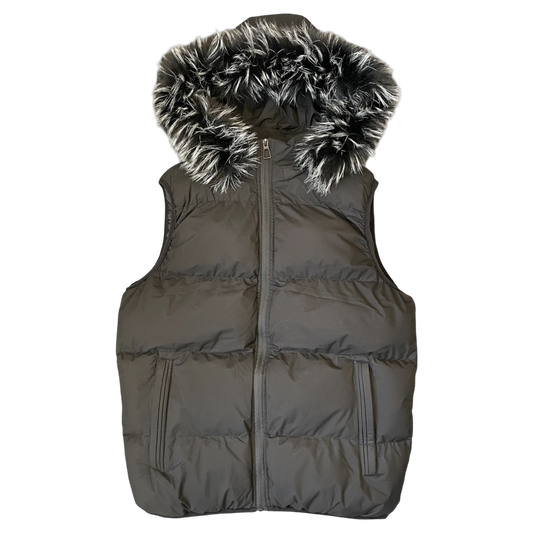 LOS VERC CINDER FAUX FUR GILET BLACK