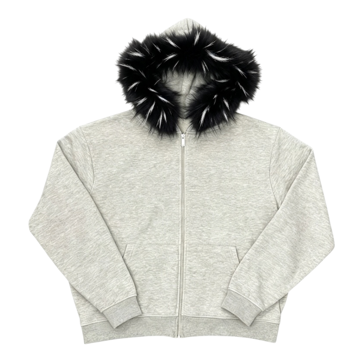 LOS VERC FAUX FUR ZIP GREY/FROST BLACK