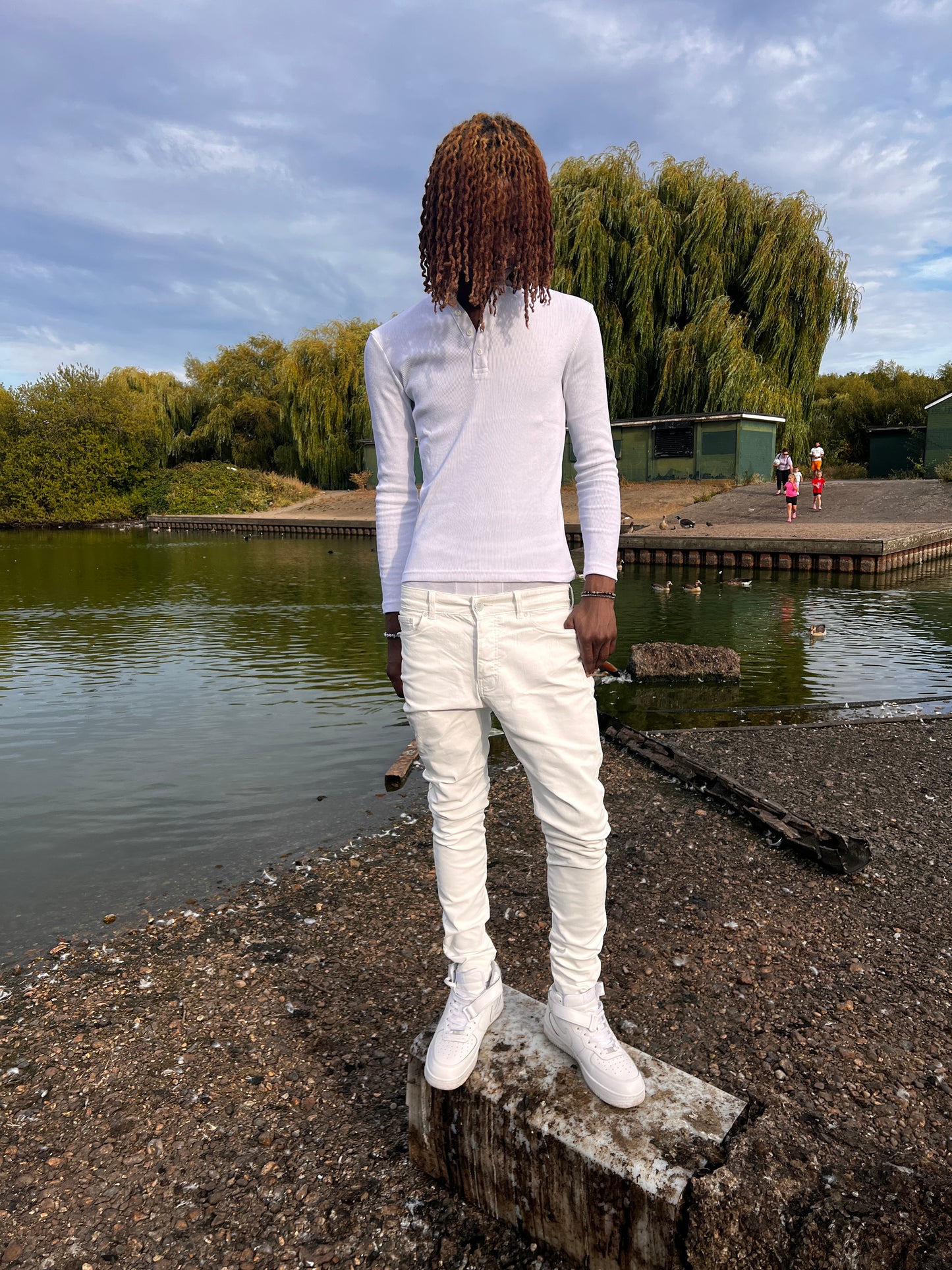 SEIJIN LONG SLEEVE HENLEY T-SHIRT WHITE