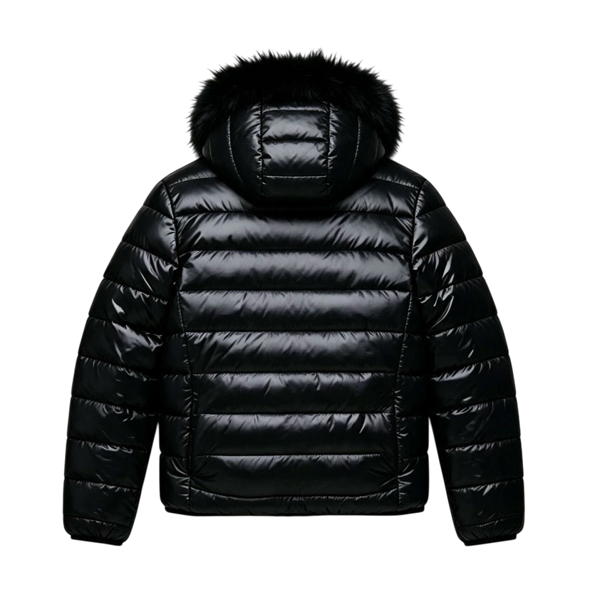 LOS VERC FAUX FUR PUFFER JACKET BLACK