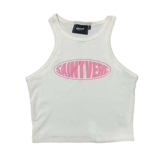 DISTORT CROPPED TANK TOP PINK