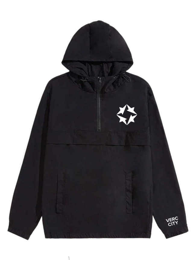 QUADSTAR 1/4 ZIP WINDBREAKER BLACK