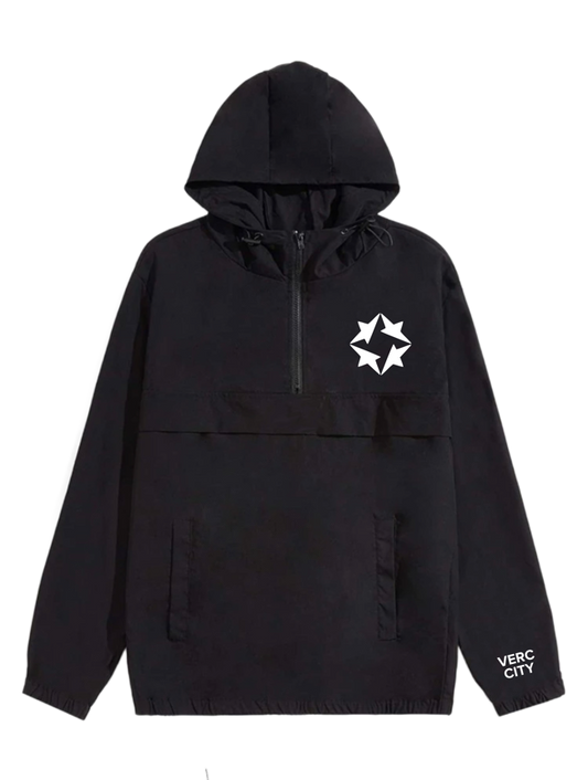 QUADSTAR 1/4 ZIP WINDBREAKER BLACK